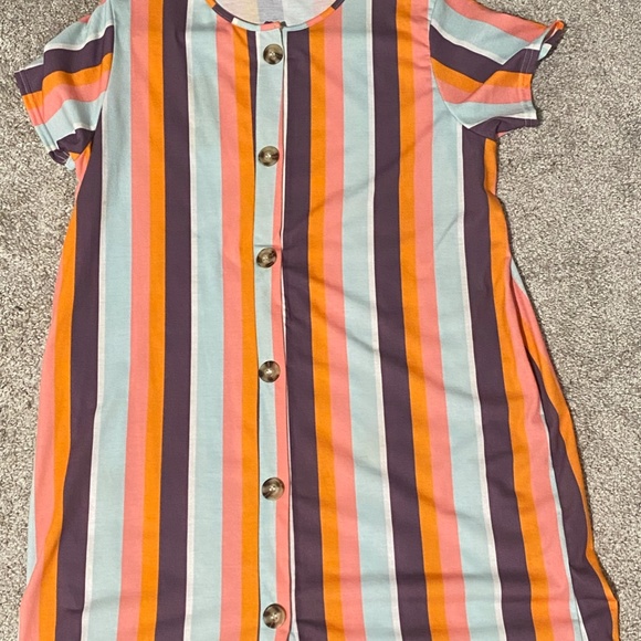 PRETTY LITTLE THING MULTI COLORED STRIPE DRESS - Picture 5 of 5